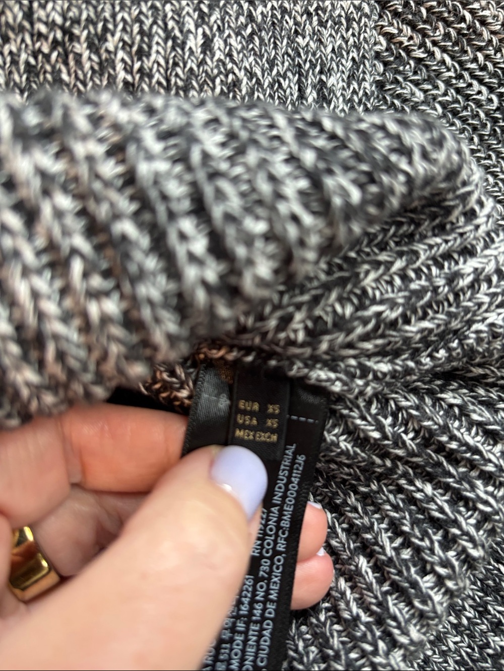 Massimo Dutti Black and White Marled Cotton Knit Sweater - Picture 3 of 4
